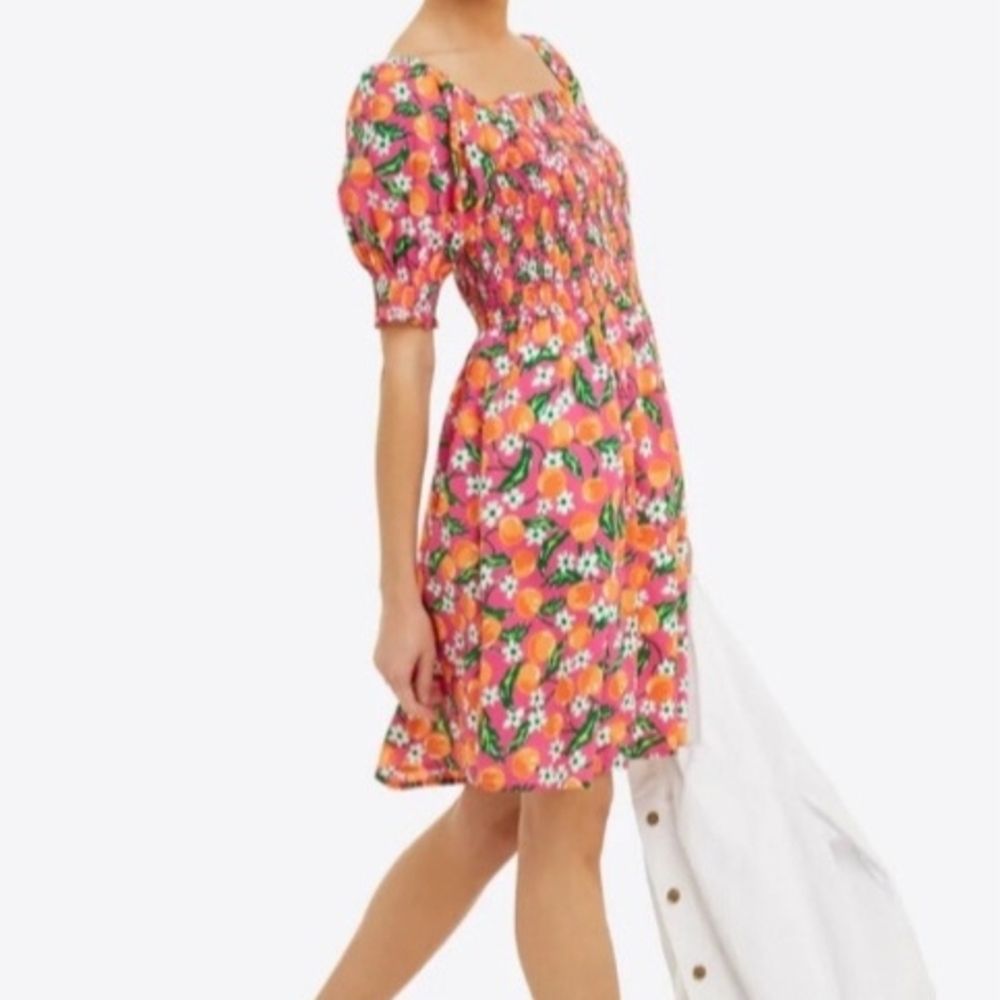 NWT Draper James Cam Smocked Dress in Orange Blossom